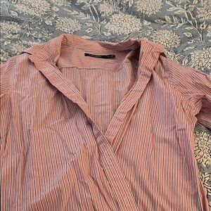 Ralph Lauren Pink and White Striped Shirt